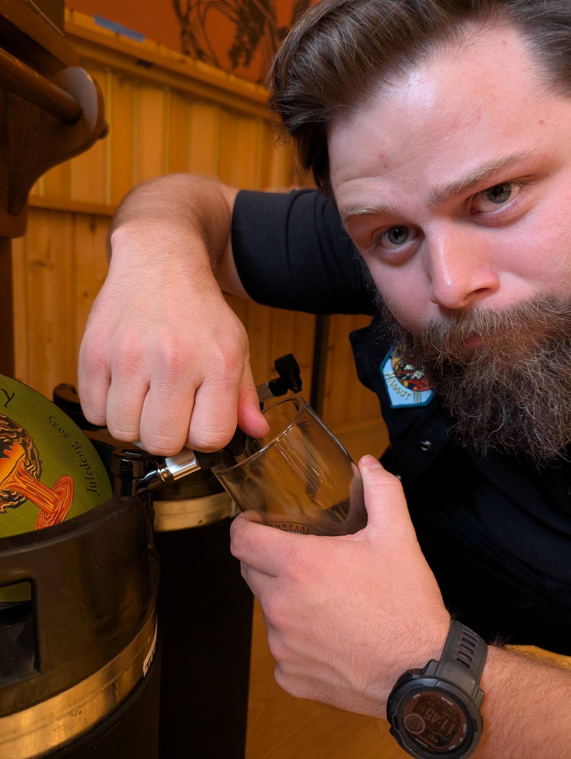 Sindre's brew Sindre looking very satisfied with his homemade cider