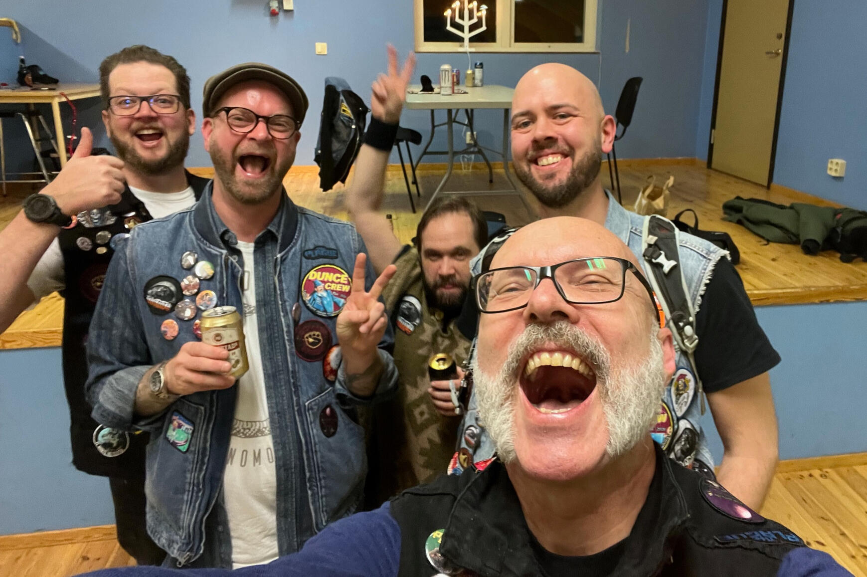 The crew looking very satisfied after the Swiss